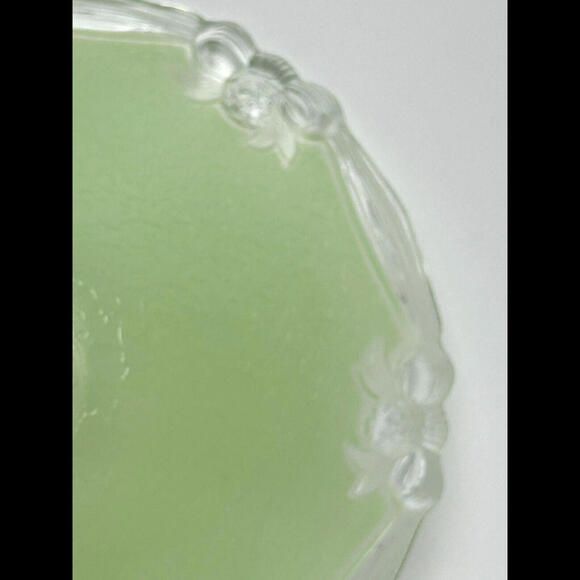 Vintage Deco Green Textured Thick Glass Ceiling Shade Bow Ribbon Accent Deco 12" - Picture 5 of 14